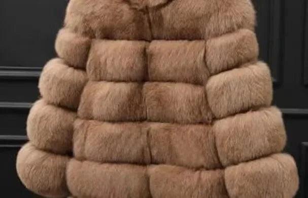 Hot selling winter plus size women's clothing faux fur fox coat jacket faux fur coat