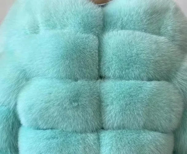 Hot selling winter plus size women's clothing faux fur fox coat jacket faux fur coat