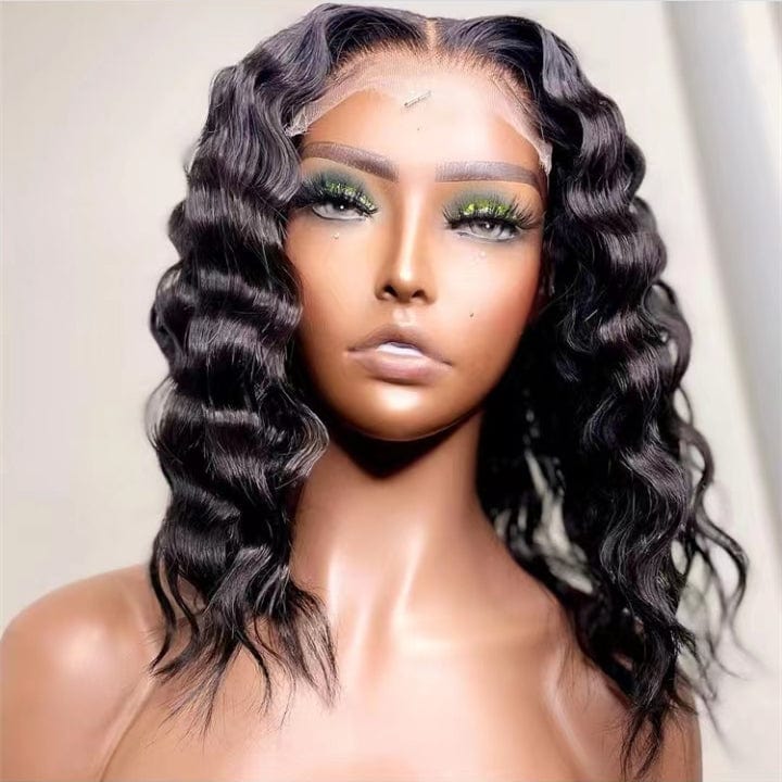 Hot Wig Natural Color  Deep Loose Wave Virgin Brazilian Cuticle Aligned Full Human Hair Lace Frontal Closure Wigs