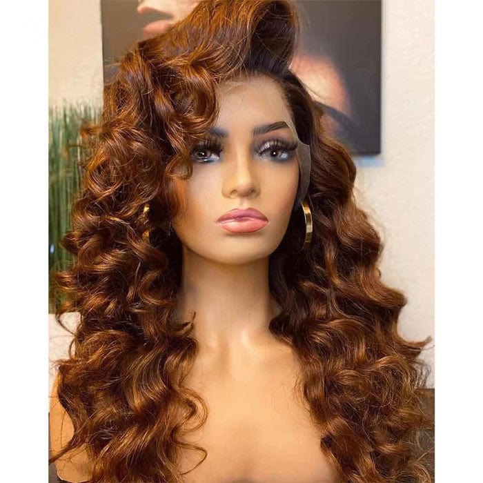 Hot Wig Natural Color  Deep Loose Wave Virgin Brazilian Cuticle Aligned Full Human Hair Lace Frontal Closure Wigs