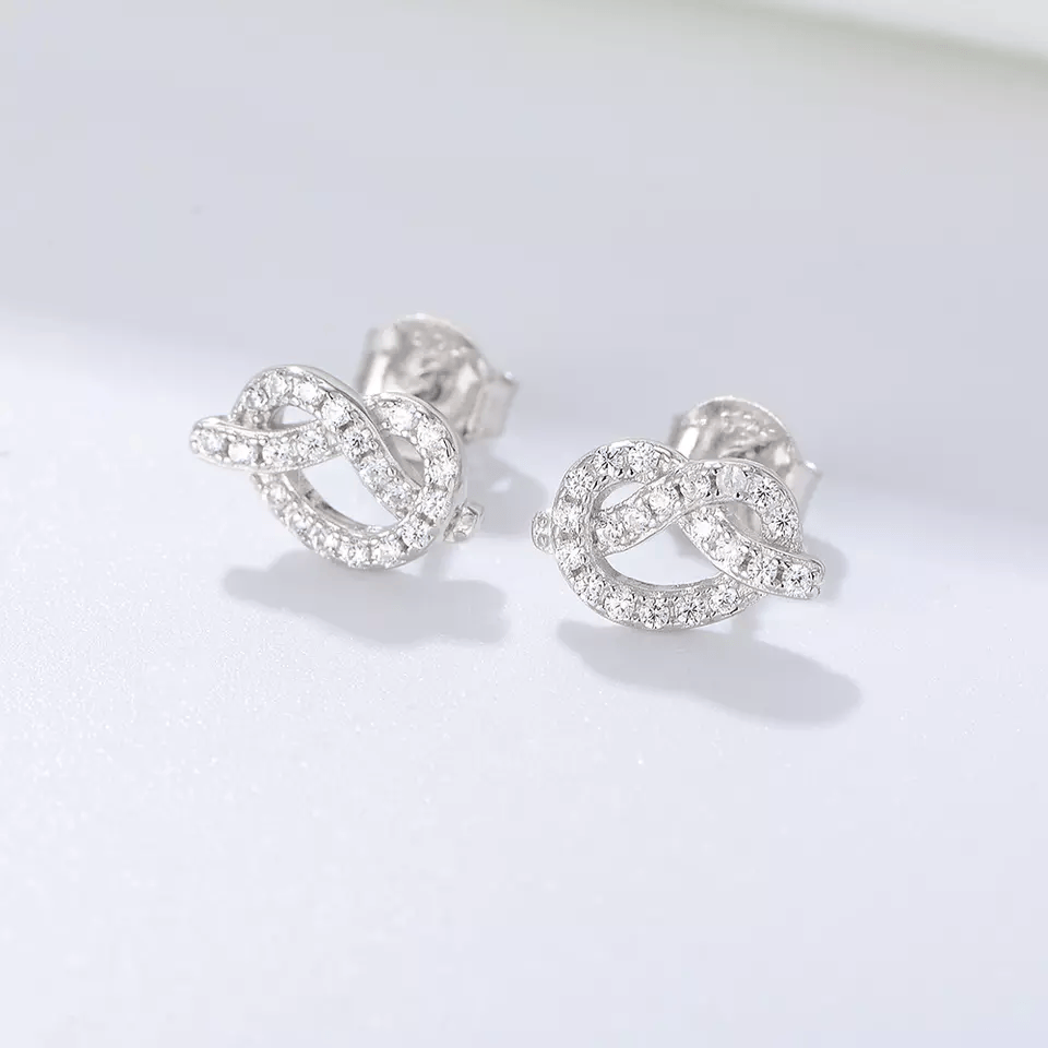 Hoyon  S925 sterling silver post stud earrings classic initials girl's 4K Real Gold plated earrings cubic zirconia