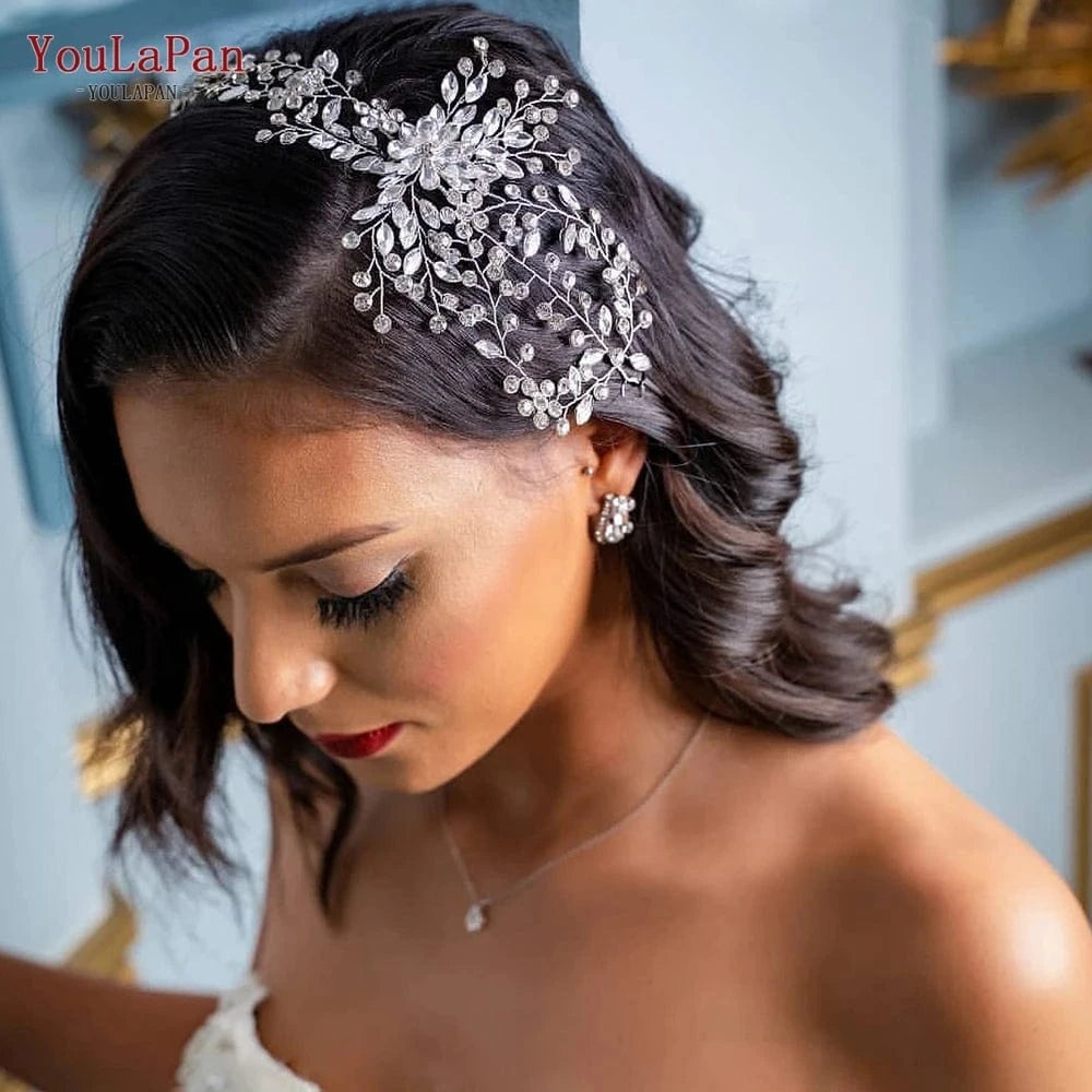 HP242-S YouLaPan HP242 Hot Sale Popular Rhinestone Bridal Headpiece Vine Wedding Hair Accessories for Women  Bridal Hair Headband