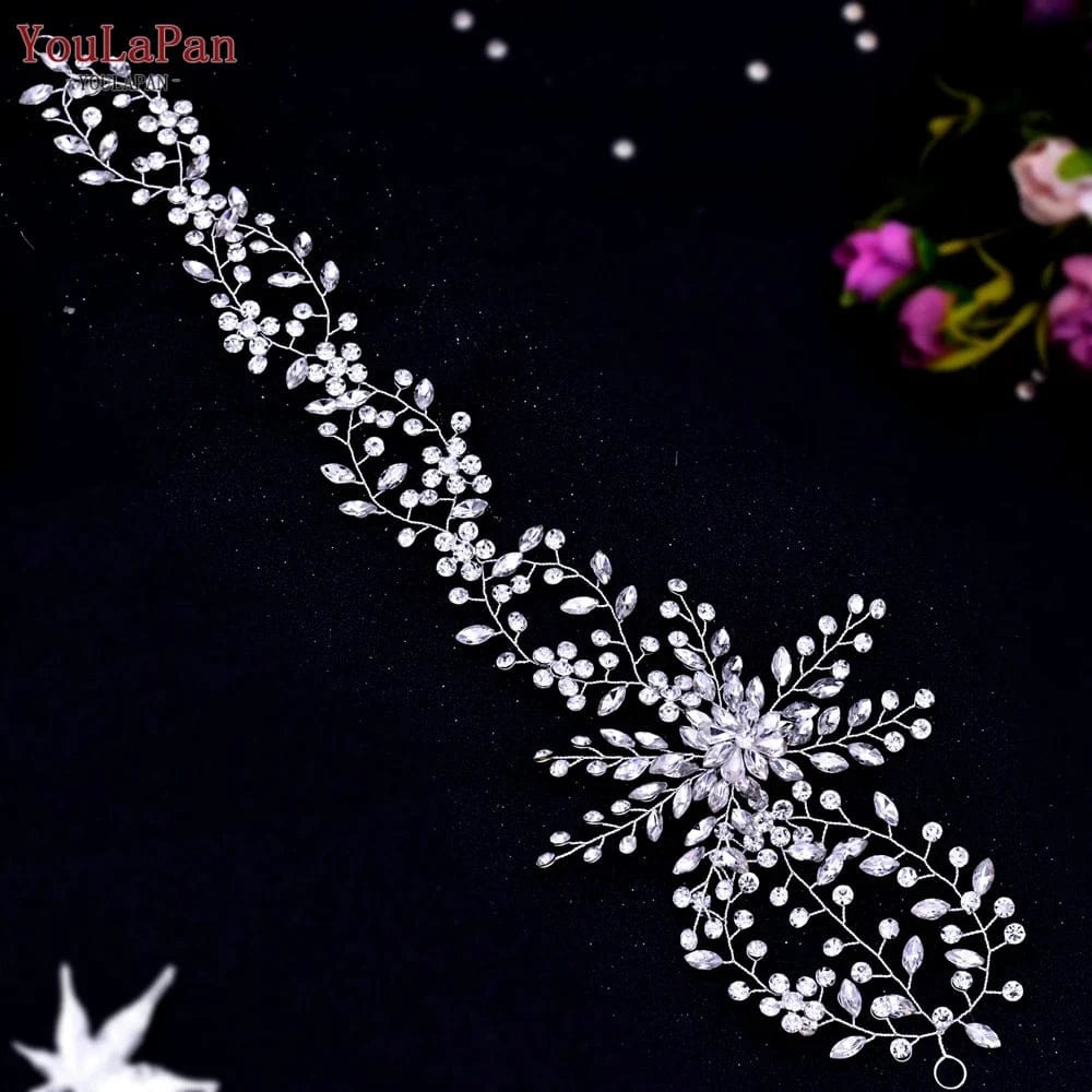 HP242-S YouLaPan HP242 Hot Sale Popular Rhinestone Bridal Headpiece Vine Wedding Hair Accessories for Women  Bridal Hair Headband