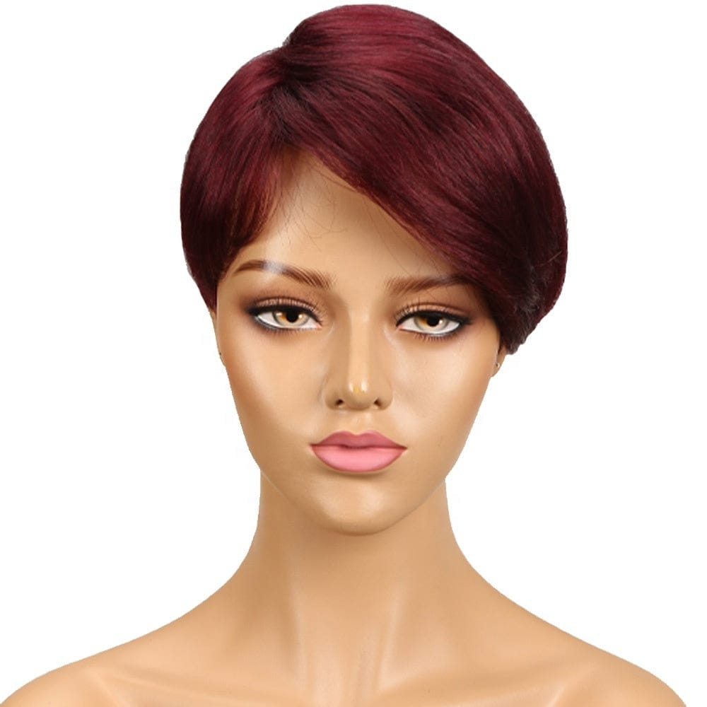 Human hair wigs cuticle aligned straight brazilian short silicone cap 10a virgin highlights pink loose curl/wave human hair wig