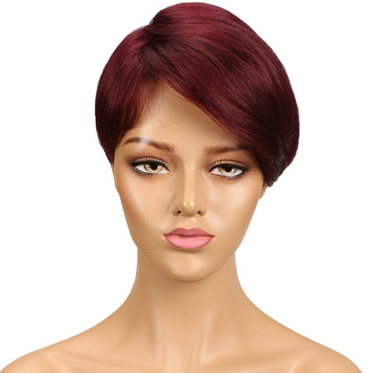 Human hair wigs cuticle aligned straight brazilian short silicone cap 10a virgin highlights pink loose curl/wave human hair wig