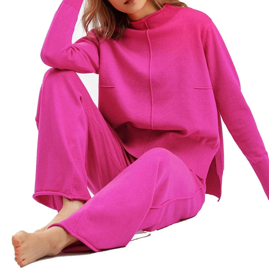 IHOOV Knitted Sweater and Wide-Leg Pants Set for Women