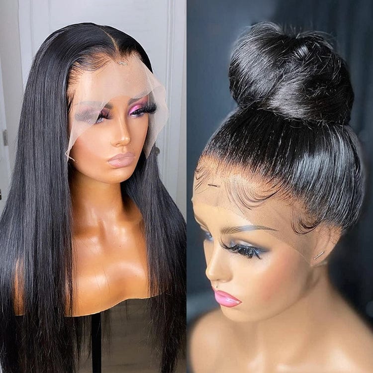 Indian Transparent Lace Frontal Wigs Glueless Frontal Wig Human Hair Straight Wigs For Black Women