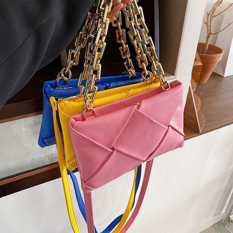 Ins Trending Chain Ladies Hand Bags Crossbody Purses 2022 Fashion Woven Handbags for Women Luxury