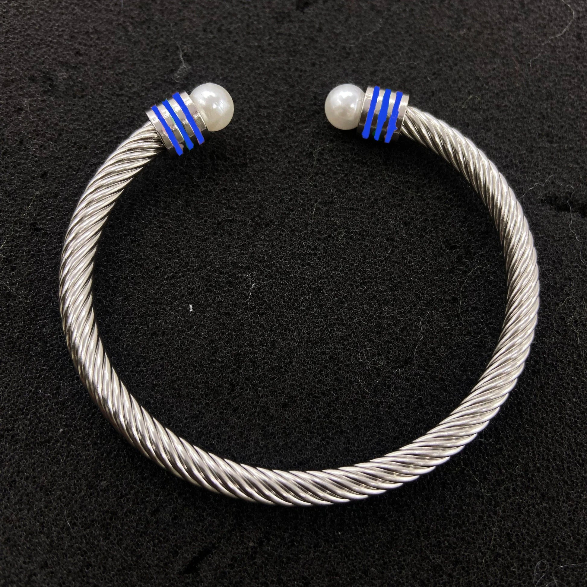 Iota Phi Lambda Custom Stainless Steel Green White Enamel Open Cable Bangle Bracelets Jewelry