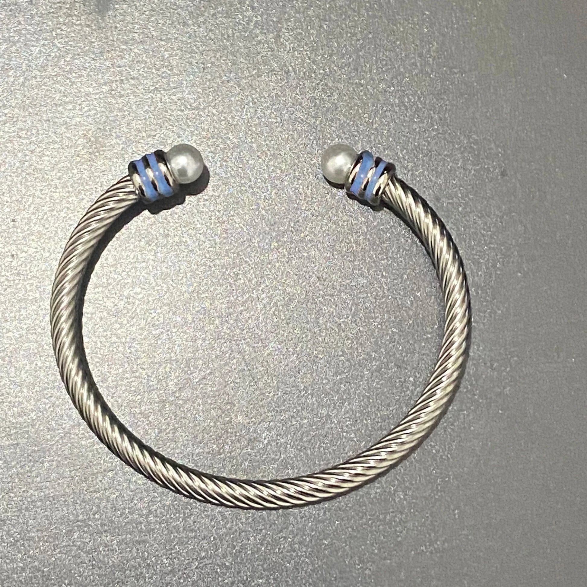 Iota Phi Lambda Custom Stainless Steel Green White Enamel Open Cable Bangle Bracelets Jewelry