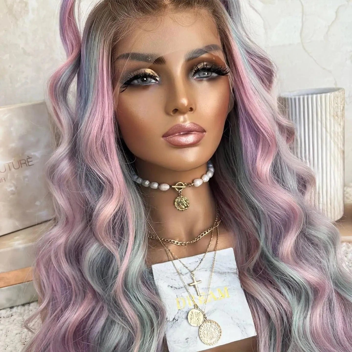 Italian HD Lace Wigs Rainbow Color Human Hair Long Length Cuticle Aligned 13x4 Women Wig Balayage European Hair Double Drawn