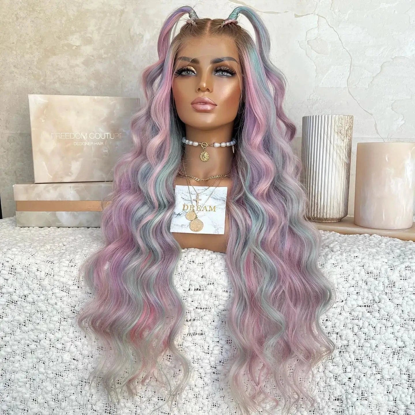 Italian HD Lace Wigs Rainbow Color Human Hair Long Length Cuticle Aligned 13x4 Women Wig Balayage European Hair Double Drawn