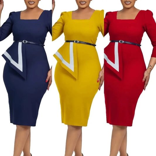 J&H  New Fashionable And Elegant Hip Wrapping Ol Professional Tongle African Dress