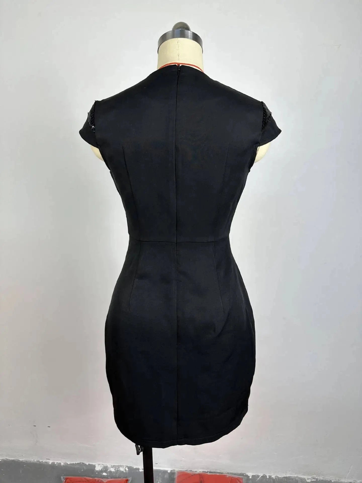J&H Women's Clothing Lady Dresses Ladies Summer Temperament Sequined Slim Hip Little Black Women Casual Dress