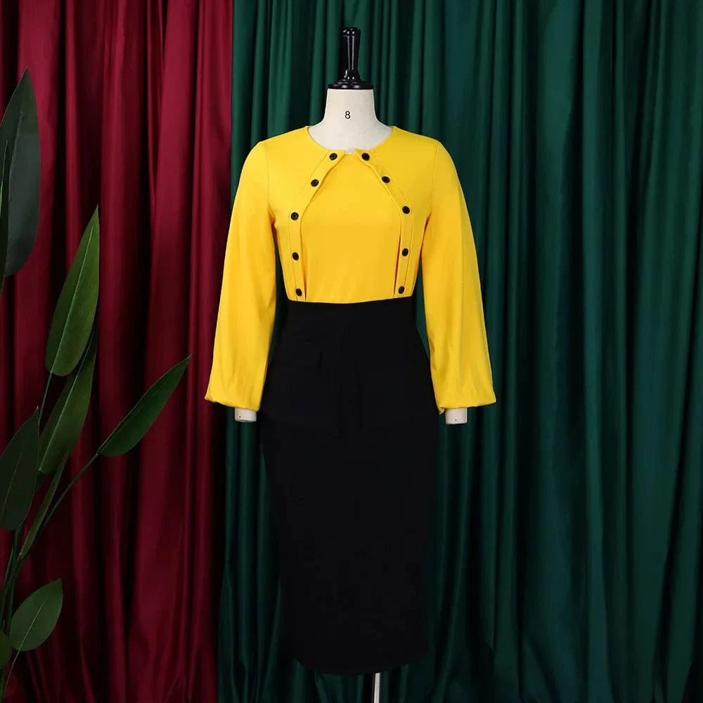 J&HLatest Design Autumn&winter Ladies Office Outfits For Women Long Sleeve Top And Wrap Hip Skirt Sets For Women Two Pieces