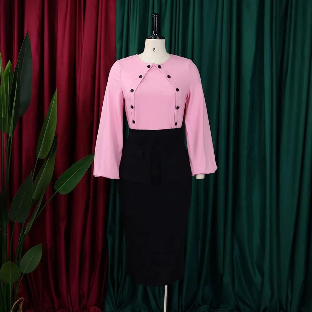 J&HLatest Design Autumn&winter Ladies Office Outfits For Women Long Sleeve Top And Wrap Hip Skirt Sets For Women Two Pieces