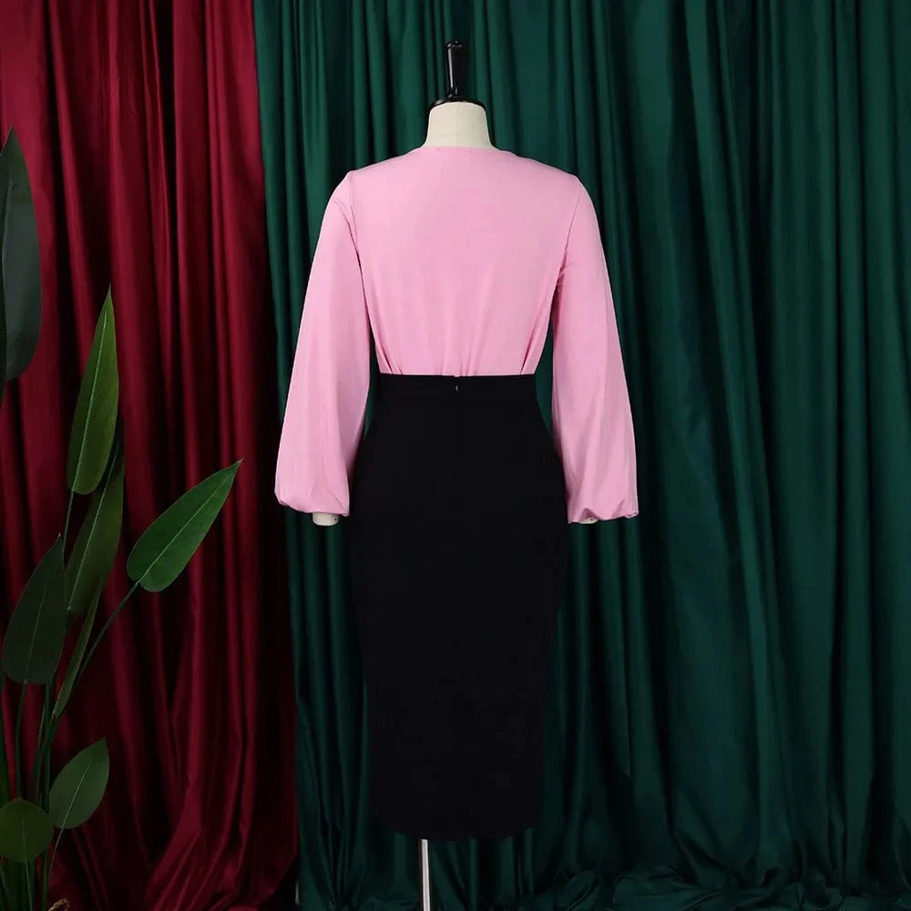 J&HLatest Design Autumn&winter Ladies Office Outfits For Women Long Sleeve Top And Wrap Hip Skirt Sets For Women Two Pieces