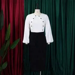 J&HLatest Design Autumn&winter Ladies Office Outfits For Women Long Sleeve Top And Wrap Hip Skirt Sets For Women Two Pieces