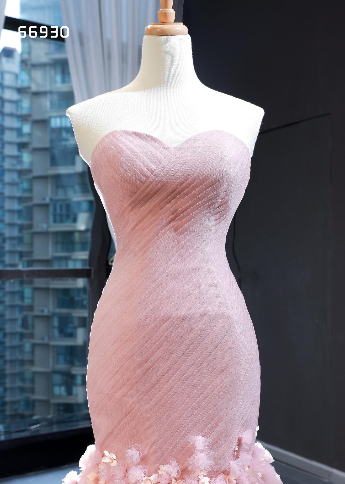 Jancember RSM66930 Women Mermaid Evening Dress Lace Pink Prom Dresses Sexy Party Flower Dress