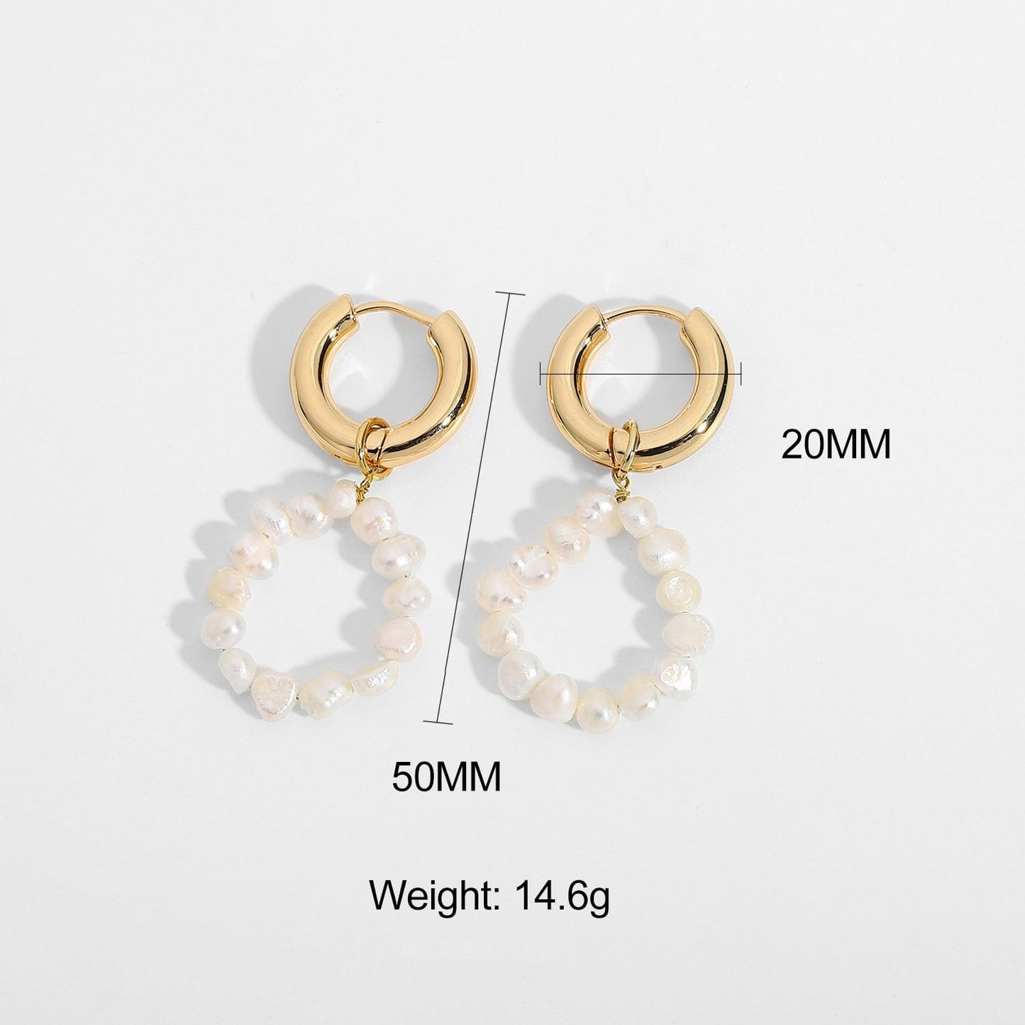 JDE20189 New Youthway Instagram Simple baroque irregular real gold plated freshwater pearl earrings