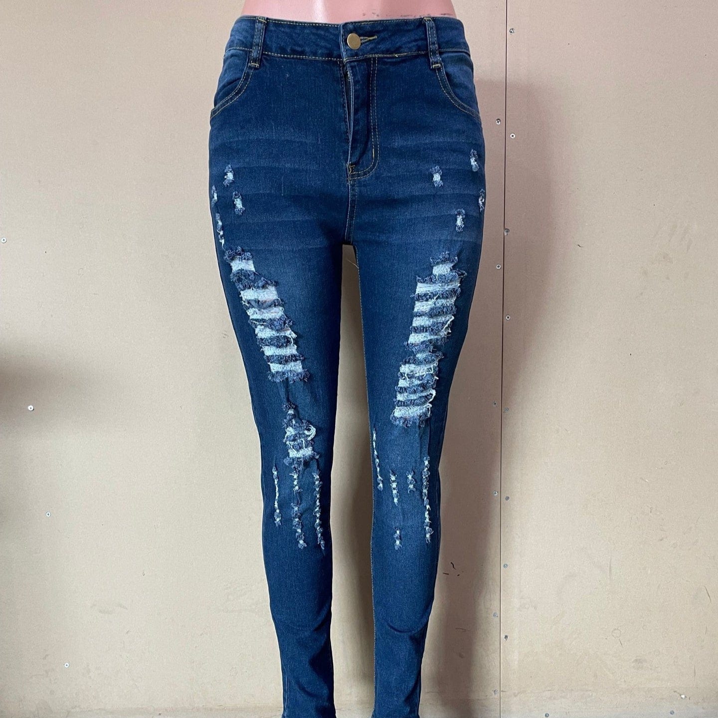 jeans 10702-MX23 latest tight pockets long plus size women jean pant sehe fashion