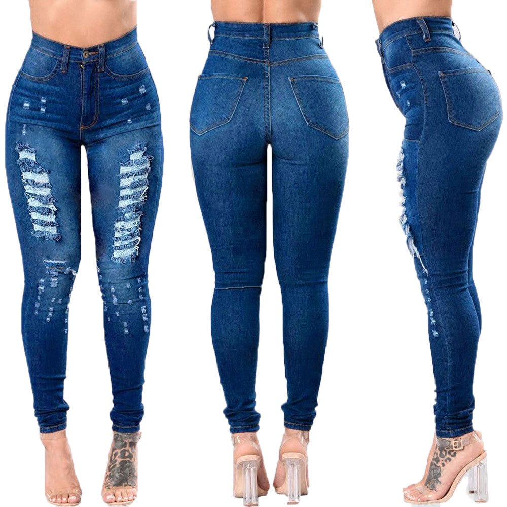 jeans 10702-MX23 latest tight pockets long plus size women jean pant sehe fashion