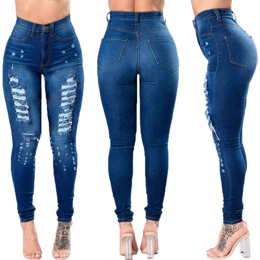 jeans 10702-MX23 latest tight pockets long plus size women jean pant sehe fashion