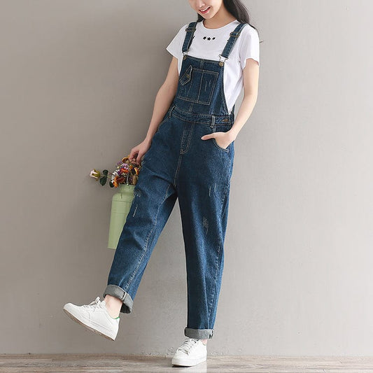 Jeans Women Jumpsuit Denim Jumpsuit Cargo Pants Casual Pants Vaqueros Basic Jeans Wide Leg Jumpsuit Women