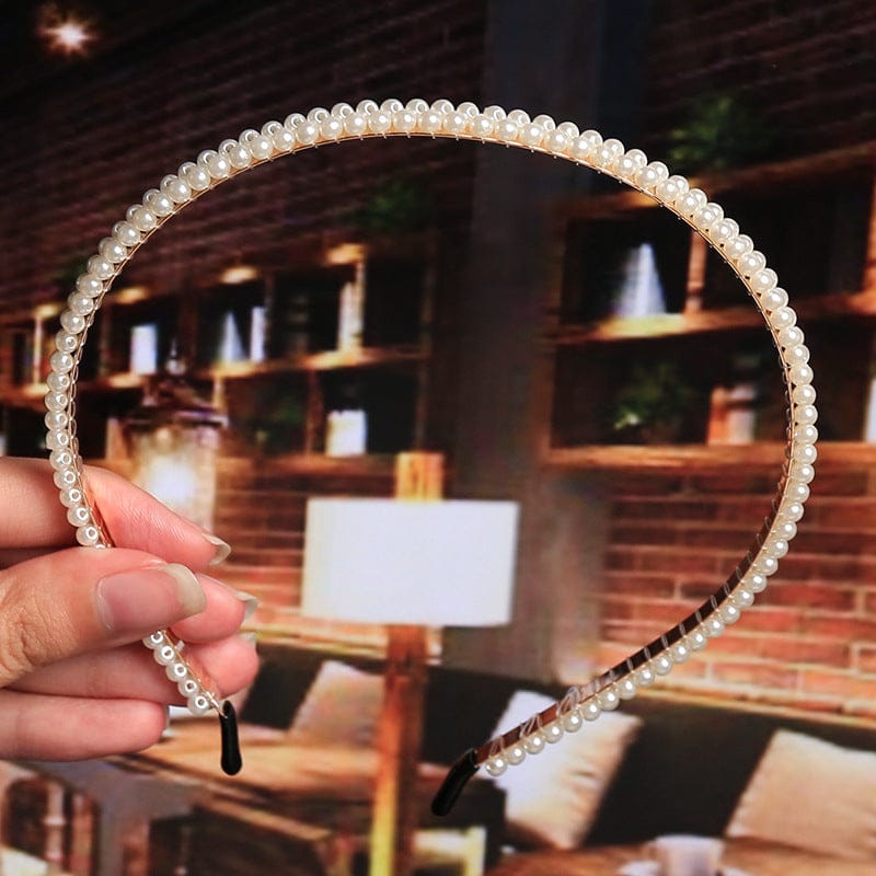 Jepit Rambut Hair Accessories Haar Band Women Korean Simple Braided Pearl Girls Wedding Party Simulated Pearls Hair Band