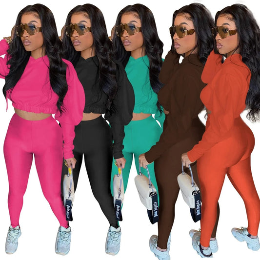 Joggers Pants Two Piece Pants Set Sportswear 2 Piece Set Womens Hoodies Joggers Long Sleeve Women Fall Clothes Jogging Suit