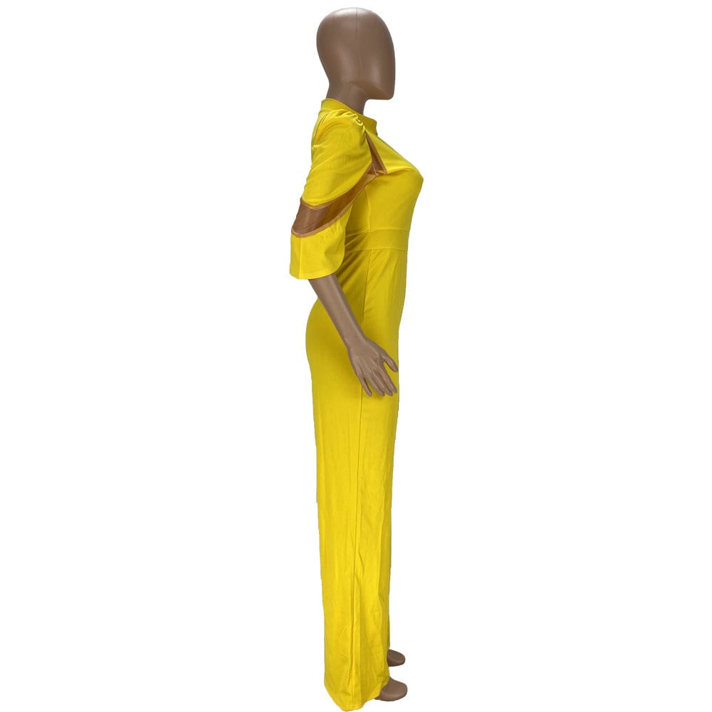 Jumpsuit Women Fashion Solid Jumpsuits for Womens Diagonal Collar Ruffle Half Sleeves Slim Wide Leg Pants Mid Waist