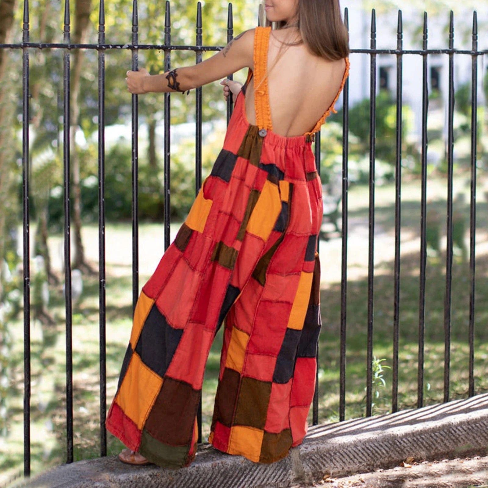 Jumpsuits Playsuits Bodaysuits Women Boho Print Romper Long Playsuit Button Loose Overalls Pocket Jumpsuit