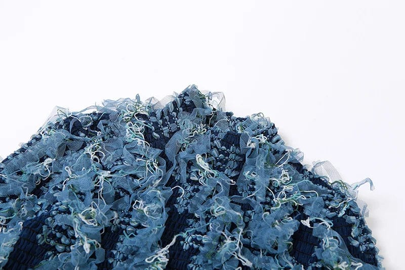 K23s38918 Autumn Winter 2023 New Tassel Long Sleeve Crop Top And Short Skirt 2 Piece Set Bodycon Casual Sexy Women's Set