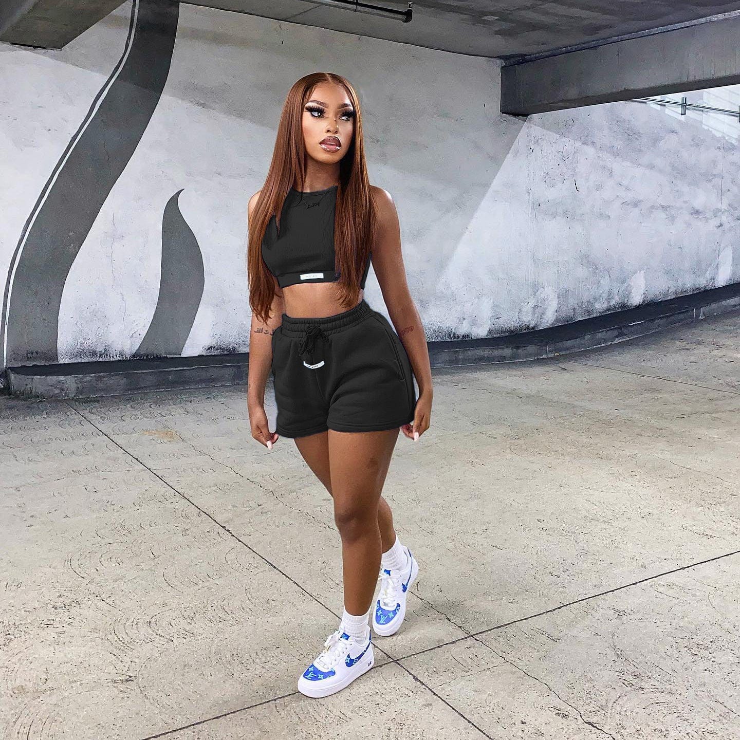 KaiChen 2023 Women's Biker Baseball Casual Sports Jersey Basketball 2 Sets Sweat Custom Gym summer shorts two piece short set