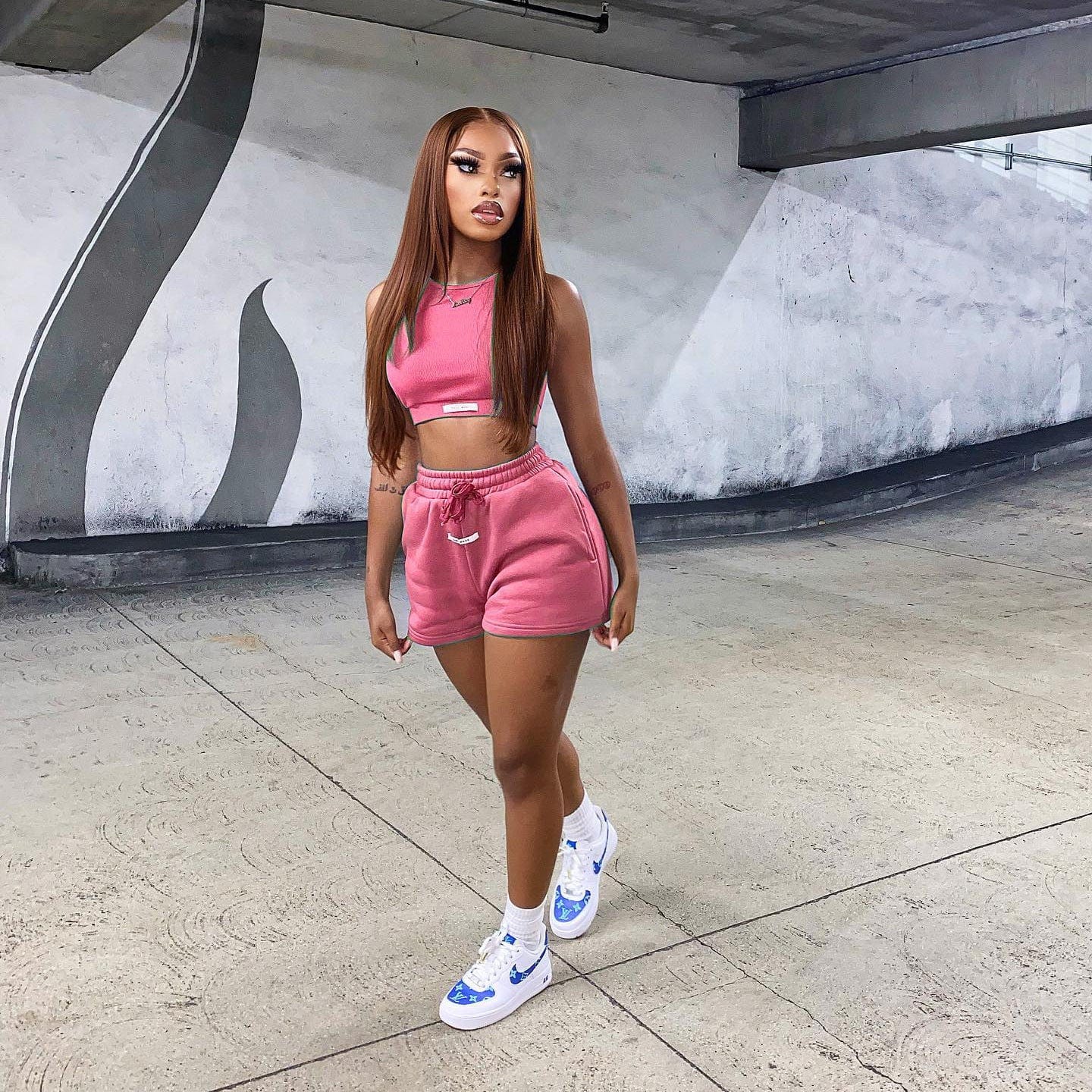 KaiChen 2023 Women's Biker Baseball Casual Sports Jersey Basketball 2 Sets Sweat Custom Gym summer shorts two piece short set