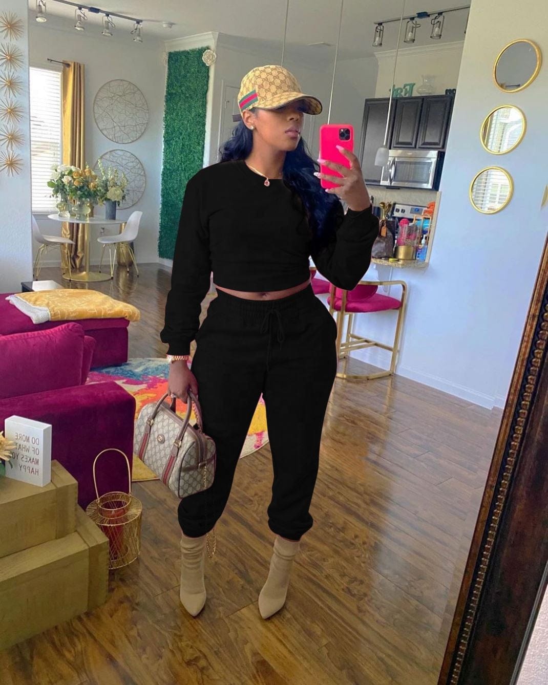 kc Solid color cardigan tie long sleeve women's two-piece set