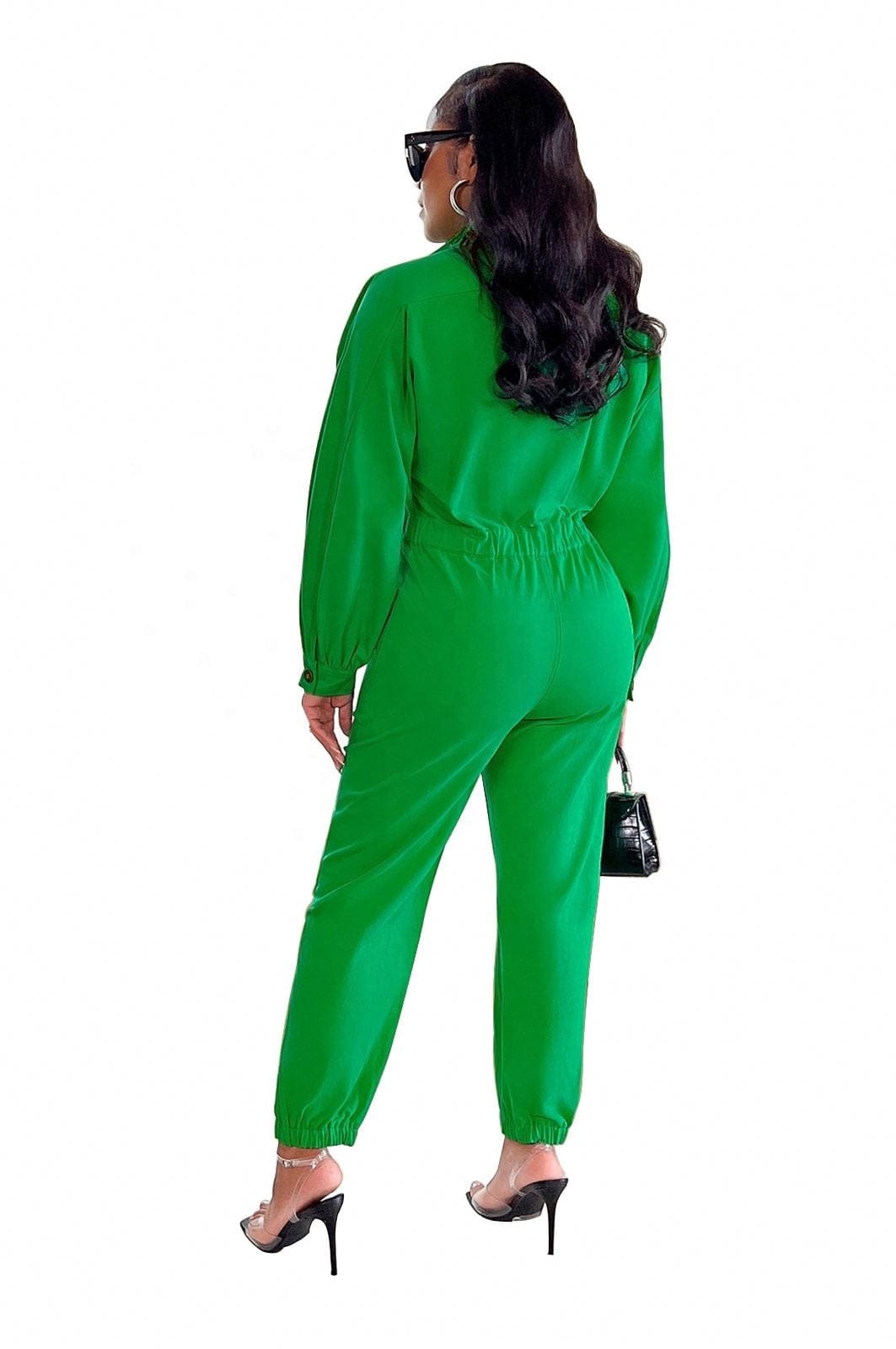 kc women  Solid color fashion  casual jumpsuit pants