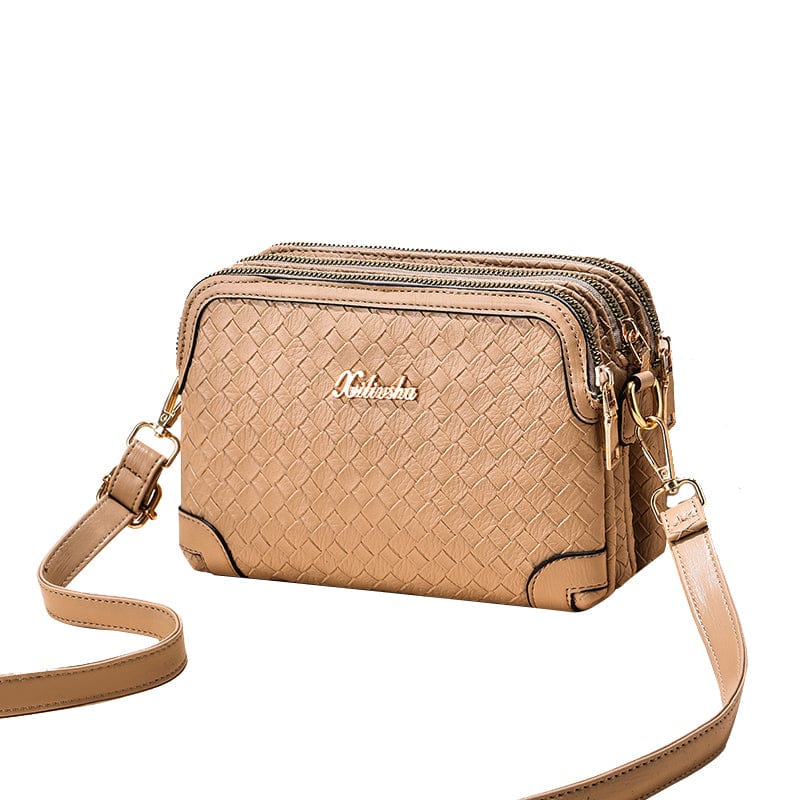 Khaki 2022 factory new multi-zipper fashion cross body bag large capacity women bags shoulder bag wholesale 13161