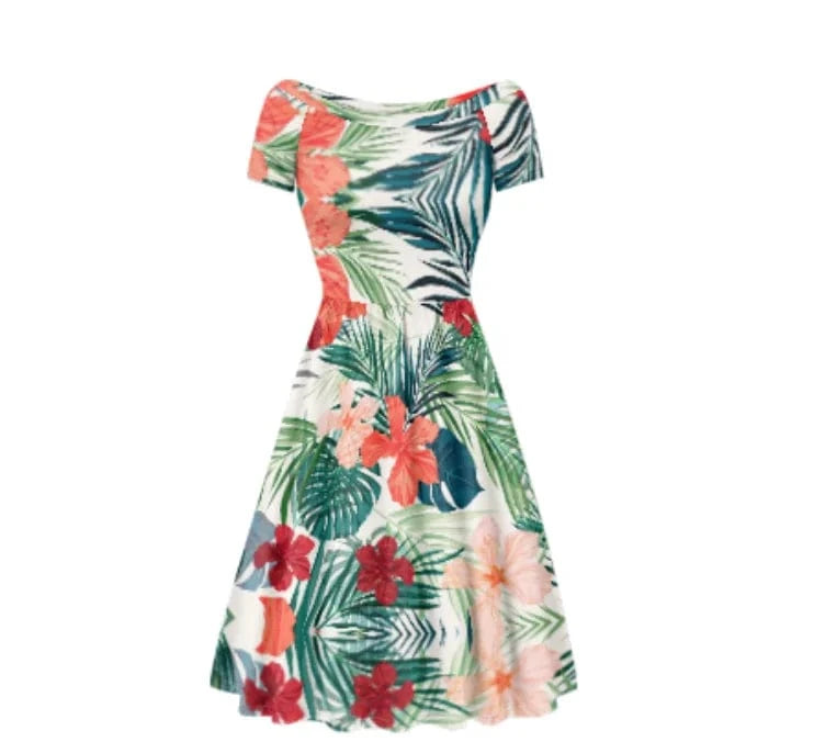 Khaki African Art Women's Vintage Ruffle Floral Flared A Line Swing Casual Cocktail Girls Party Dress for Women Evening Elegance