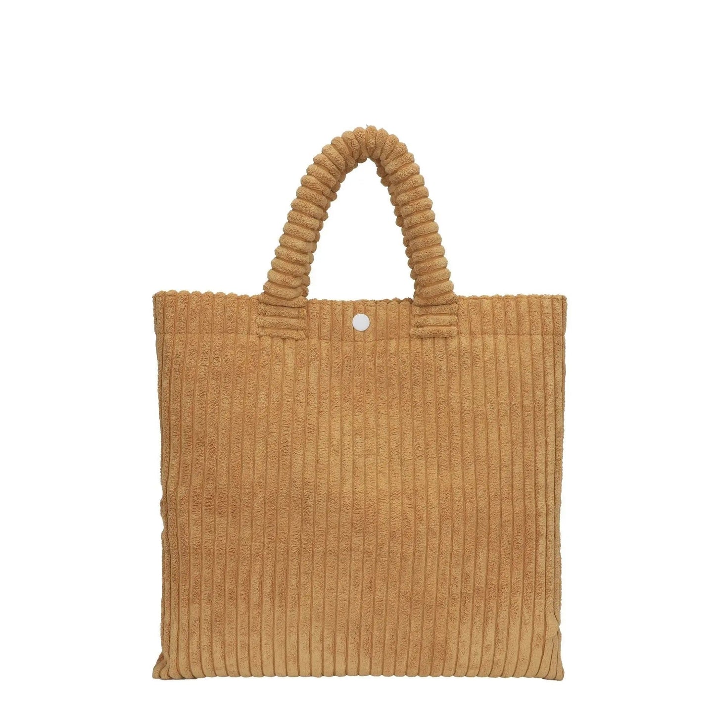 Khaki BUSY GIRL LKQ1001 New Design Large Capacity Corduroy Bag Women's Shoulder Bag Texture Portable Tote Bag