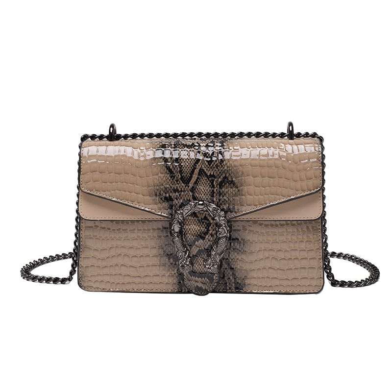 Khaki Fashion Brand Crocodile Handbag Women Bags PU Leather Shoulder Bags Luxury Women Hand Bags 2022