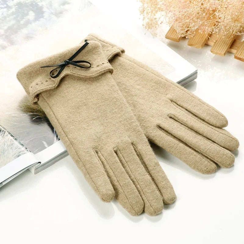 Khaki Fashion touch women sexy winter woolen gloves