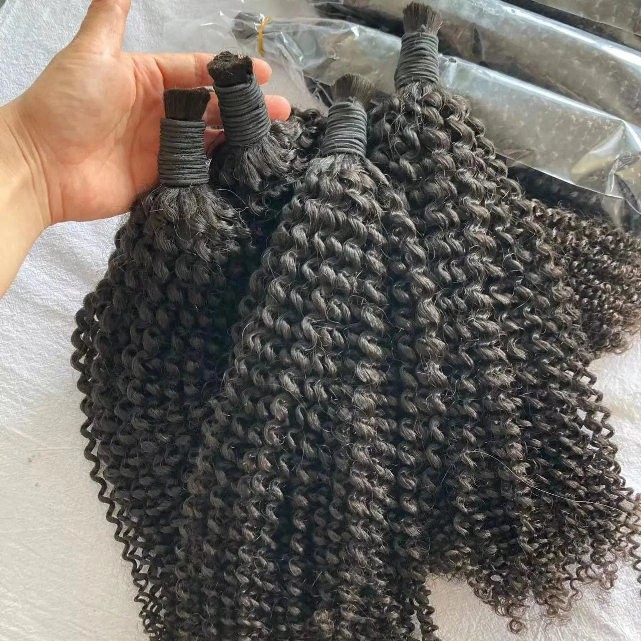Kinky Curly Human Hair Bundles Extensions 100g Afro Kinky Curly Human Hair Bulk For Braiding No Weft For Black Women