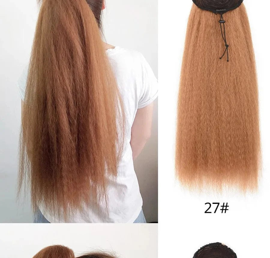 Kinky Straight Drawstring Ponytails for Women Kinky Ponytail human hair Clips in Ponytail Extension