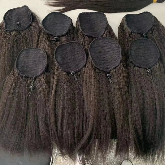 Kinky Straight Drawstring Ponytails for Women Kinky Ponytail human hair Clips in Ponytail Extension