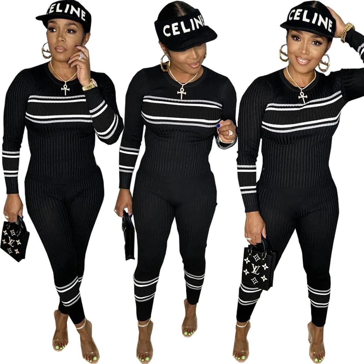 Knitted Two PC Set Womens clothing Two Piece Pants 2 Piece Luxury Set Casual Trousers Sweater Suit Knit Sweater Pants Set