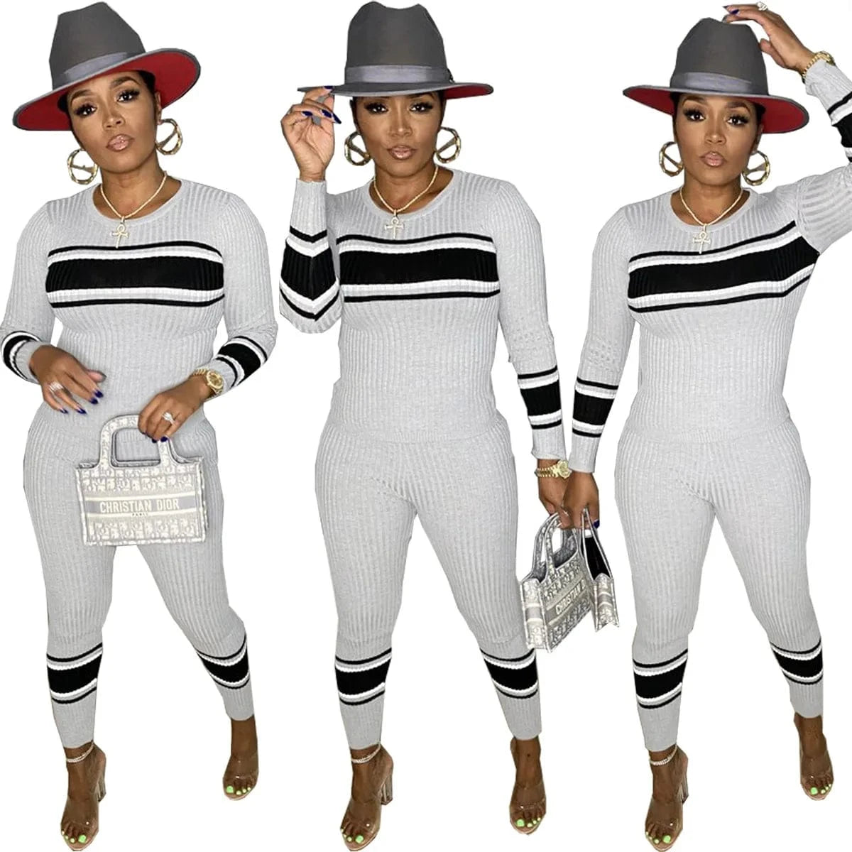 Knitted Two PC Set Womens clothing Two Piece Pants 2 Piece Luxury Set Casual Trousers Sweater Suit Knit Sweater Pants Set