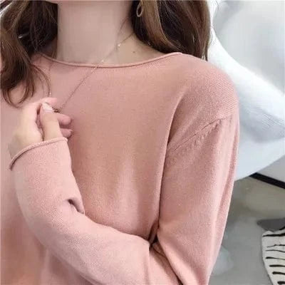 Knitwear Women 2023 Autumn New Thin Sweater Crew neck Bottom Shirt Loose Style Top