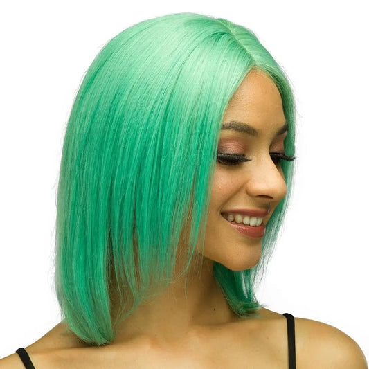 Korean Transparent color Lace Front Green Wig