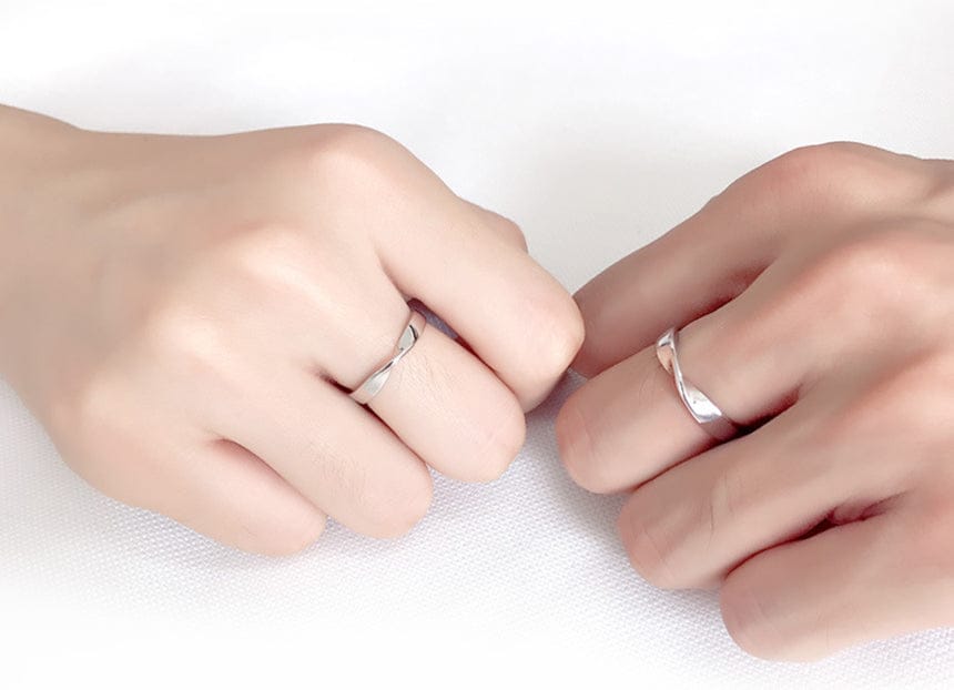 Korean Version 925 Sterling Silver Color Rings for Unisex  A Pair of Simple Style Hand Jewelry Silver 925 Halloween Jewelry